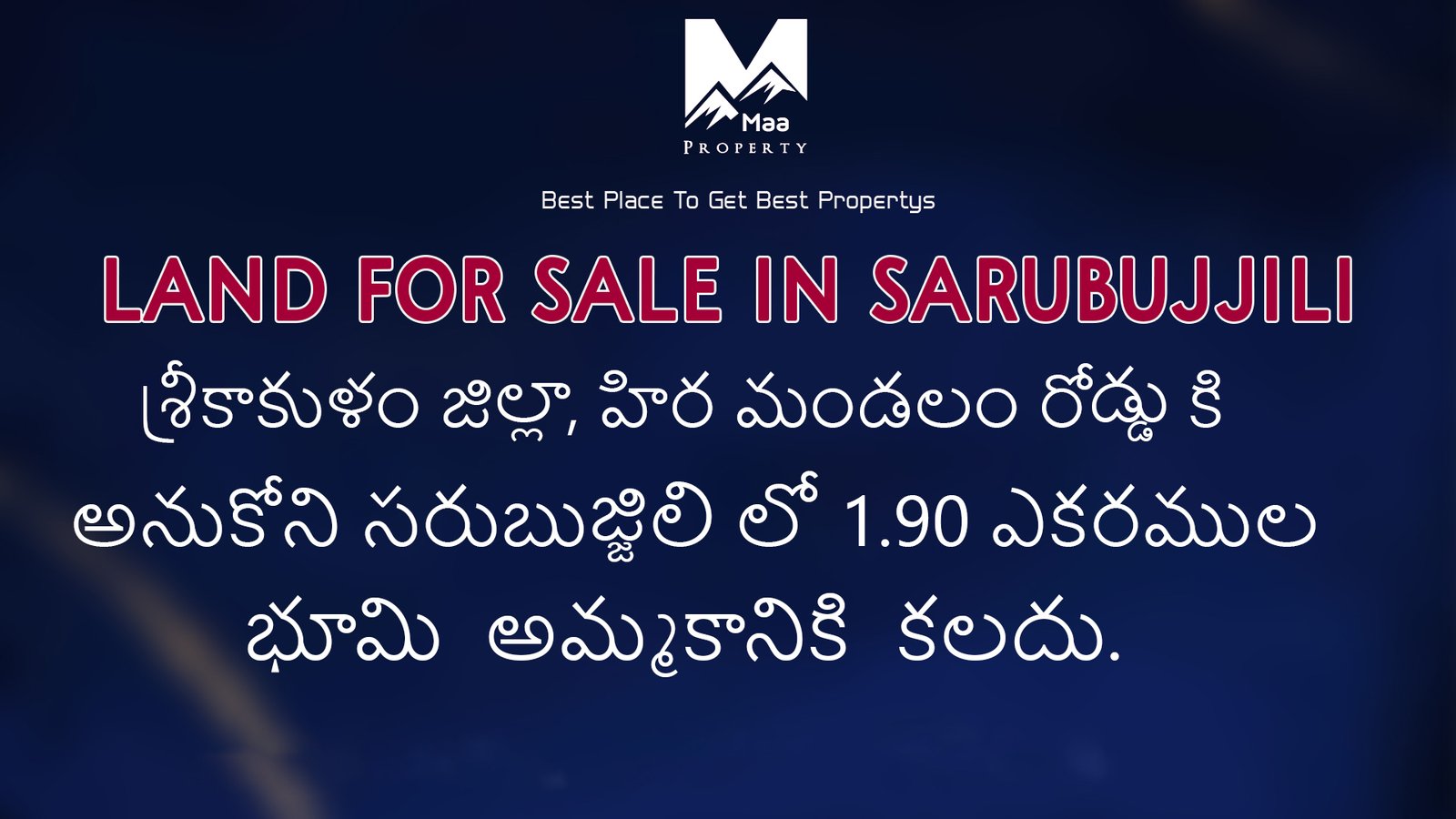 LAND FOR SALE IN SARUBUJJILI